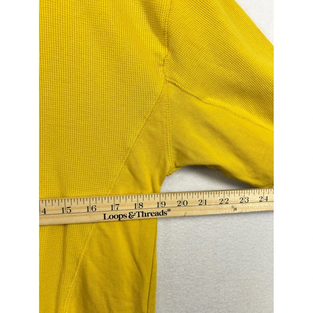 Wild Fable Yellow Waffle Knit‎ Long Sleeve Crewneck Top Size Medium - Picture 7 of 9